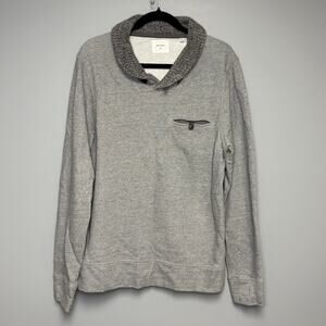 Billy Reid Grey Shawl Collar Preppy Heritage Old Money Pullover Sweater Mens M